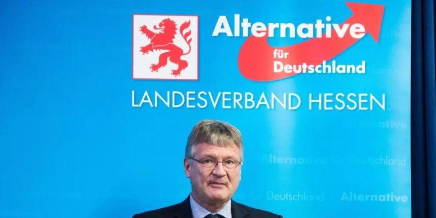 Jörg Meuthen am Samstag beim Landesdelegiertenparteitag der AfD Hessen. Foto: Andreas Arnold/dpa