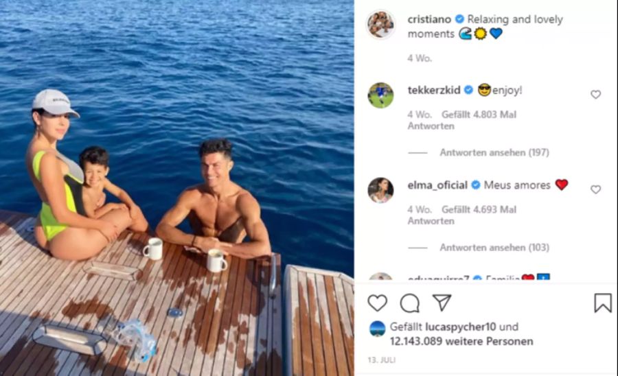 Immer mit dabei: Ronaldos Verlobte Georgina Rodriguez