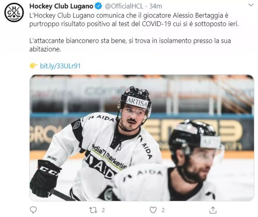 HC Lugano Alessio Bertaggia