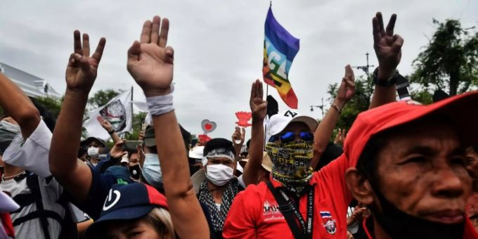 Regierungskritiker in Bangkok. bangkok protest