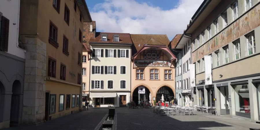 Die Metzergasse in der Altstadt von Aarau.