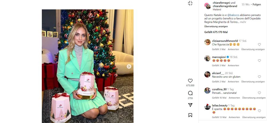 Chiara Ferragni pandoro klage