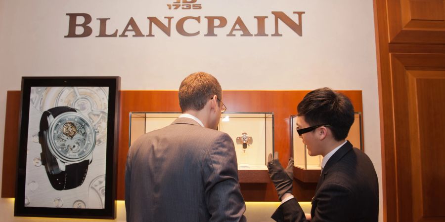 Uhrengeschäft von Blancpain in Hongkong.