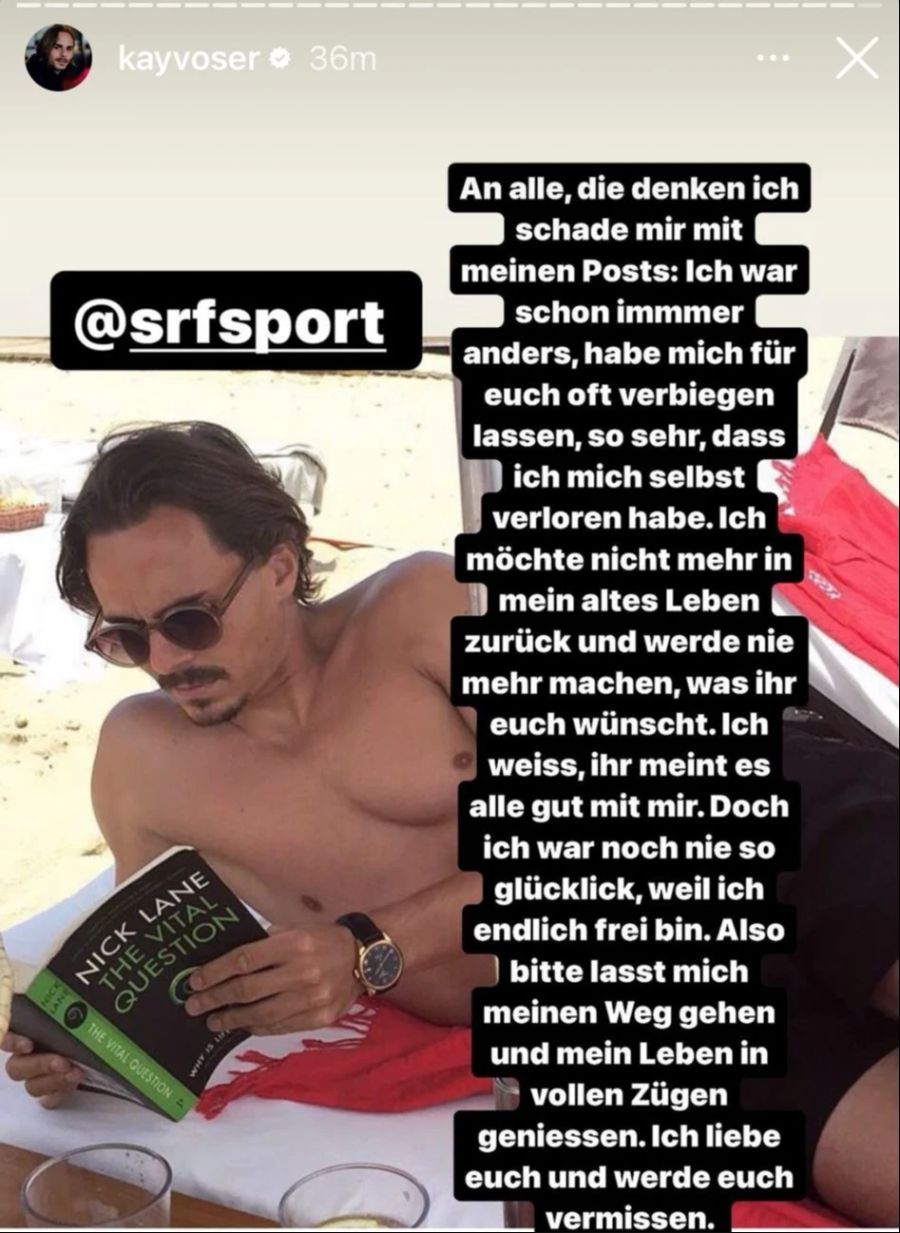 So verkündet Kay Voser bereits am Mittwoch, dass er seine Zukunft nicht bei SRF sieht.