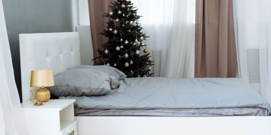 Schlafzimmer, gemütlich, Winter, Weihnachten