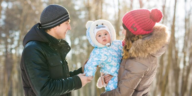 Familie im Winter