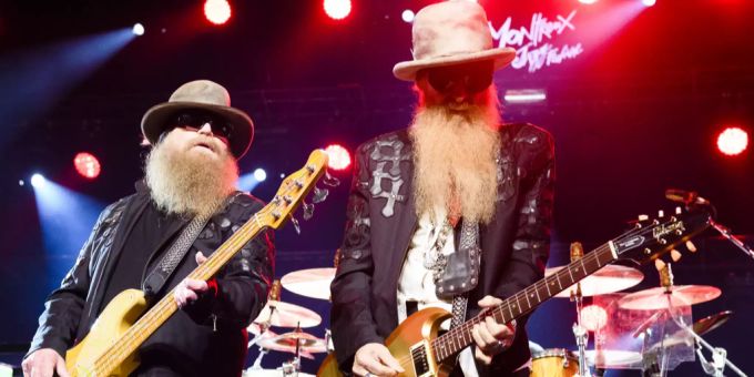 Dusty Hill (l) und Billy Gibbons von ZZ Top am Jazz Festival in Montreux. zz top