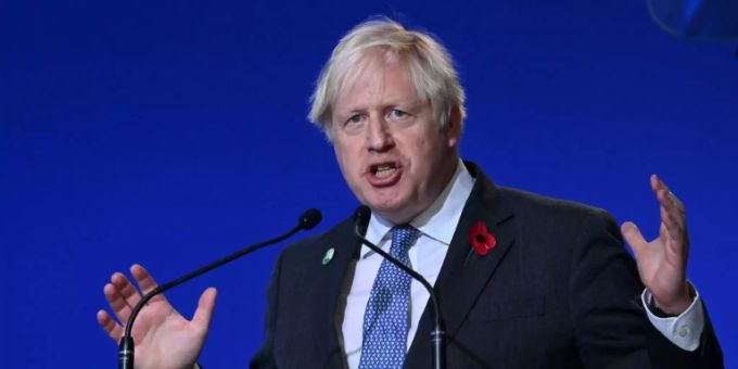 Der britische Premier Boris Johnson bei der COP26. boris johnson