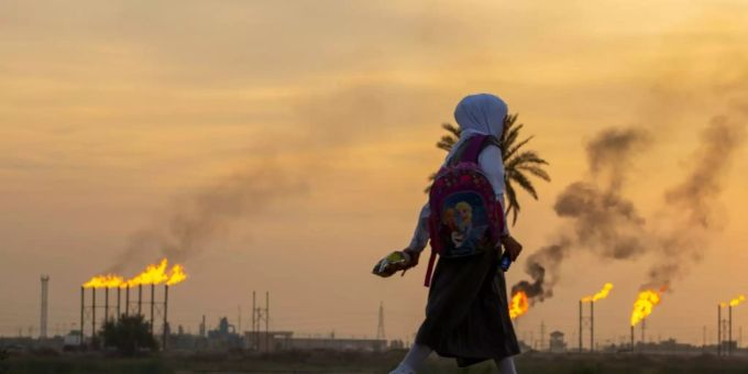 Ölfeld Nahr Bin Omar im Irak im Dezember 2021 Ölfeld Nahr Bin Omar im Irak im Dezember 2021