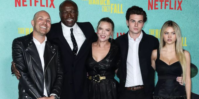 Seal mit Freundin Laura Strayer, Aris Rachevsky und Leni Klum. heidi klum