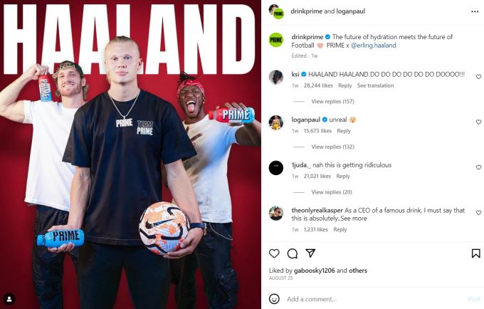 Erst vor einer Woche konnten Logan Paul und KSI bekannt geben, dass Erling Haaland nun für ihren Energy-Drink Prime wirbt. Jetzt tauchen die jungen Unternehmer mit Alisha Lehmann in den Frauenfussball ein. Alisha Lehmann
