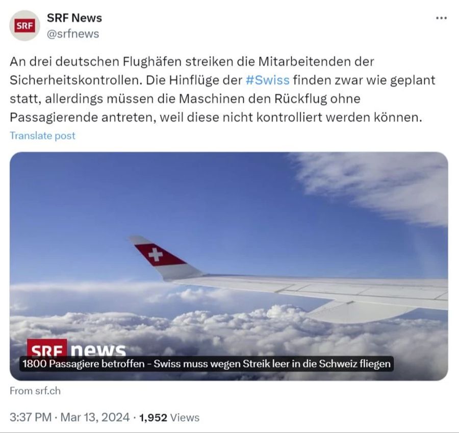 Zunächst sprach SRF von «Passagierende».