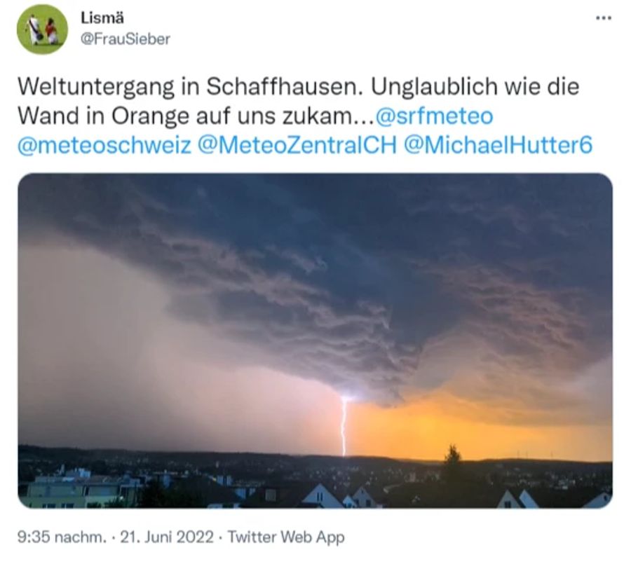 Eindrückliche Bilder vom Kurzgewitter in Schaffhausen.