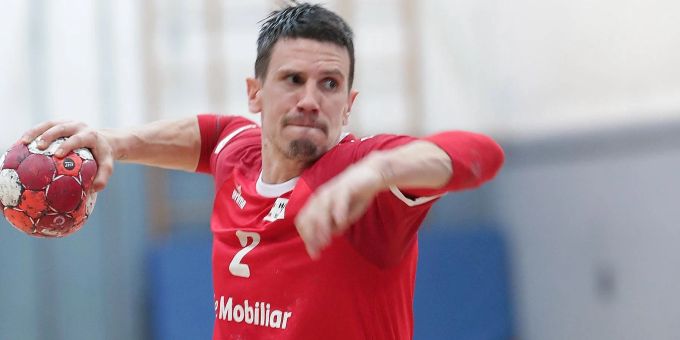 Andy Schmid mit dem 1000. Tor im 200. Länderspiel. Handball Schweiz