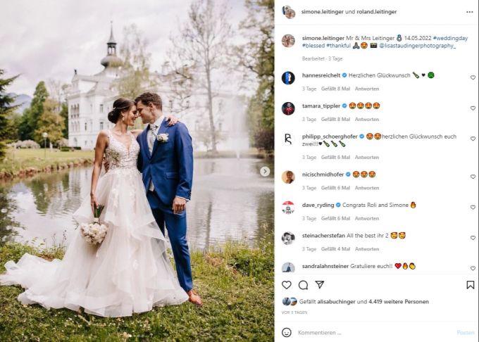 Auch ÖSV-Star Roland Leitinger ist unter der Haube. Roland Leitinger Hochzeit