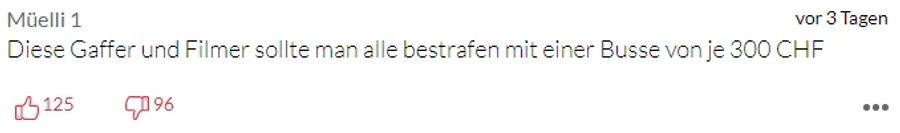 «Müelli 1» fordert, dass die Gaffer zur Kasse gebeten werden.