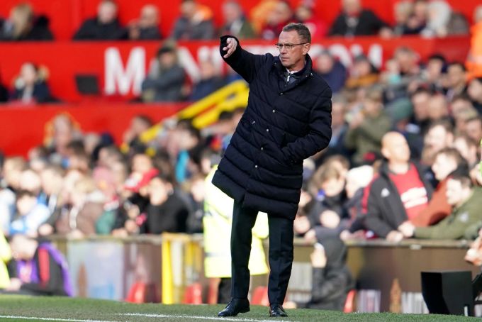 Ralf Rangnick an der Seitenlinie von Manchester United. Ralf Rangnick