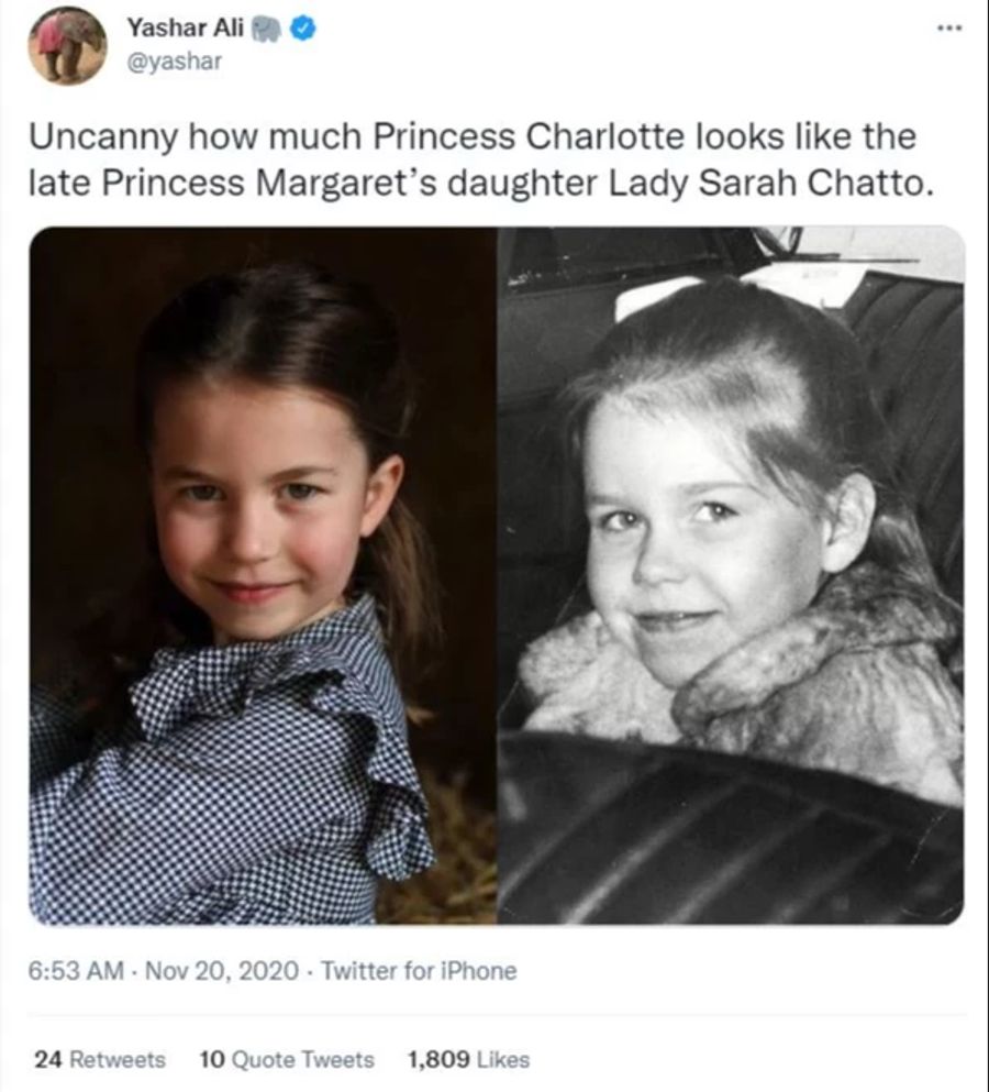 Prinzessin Charlotte ist Lady Sarah Chatto wie aus dem Gesicht geschnitten.