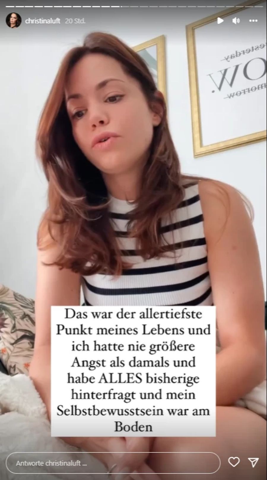 Christina war nicht immer so selbstbewusst wie heute.