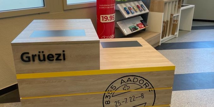 Ein neuer Look für die Postfiliale in Aadorf. Postfiliale in Aadorf