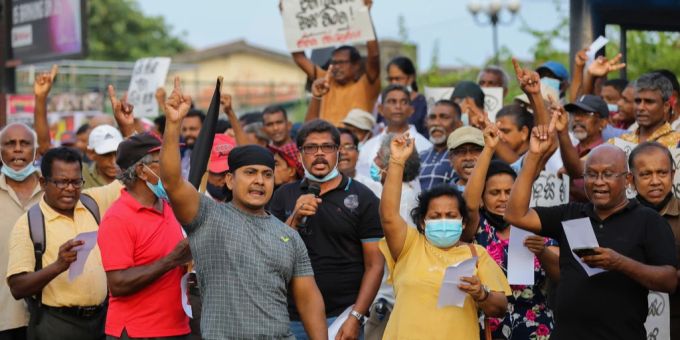 Proteste gegen den Präsidenten Gotabaya Rajapaksa. Sri Lanka