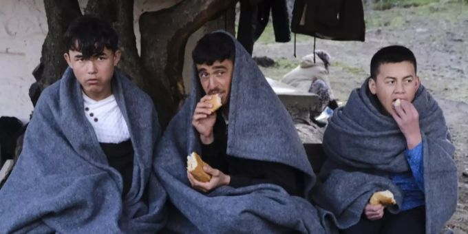 Flüchtlinge auf der griechischen Insel Lesbos. LESBOS