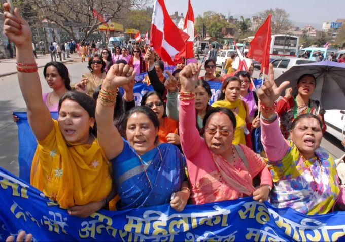 Auch in Nepal wird am Weltfrauentag für die Rechte der Frauen gestreikt. Weltfrauentag Nepal