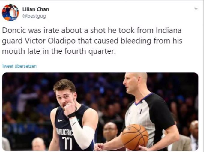 Beim Aufeinandertreffen der Dallas Mavericks mit den Indiana Pacers in der NBA, gestikuliert Mavs-Star Luka Doncic in Richtung eines Schiedsrichters. NBA