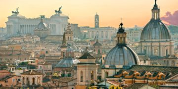 Rom von oben Dächer Kuppeln