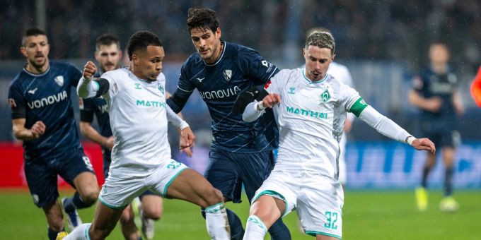 Der Vfl Bochum und der SV Werder Bremen trennten sich nach einem späten Ausgleichstreffer in der Bundesliga 1:1. Bochum Werder Bremen Bundesliga