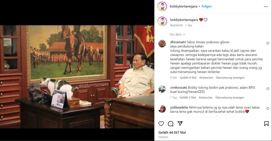 Prabowo Subianto Katze