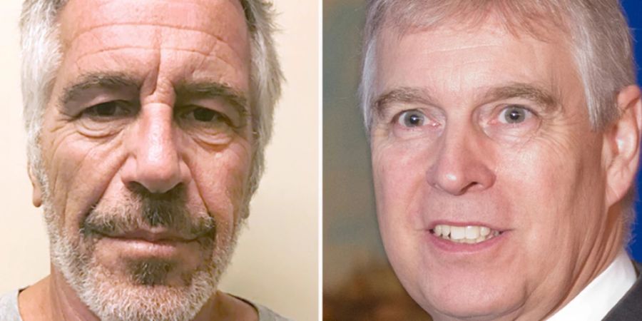 ARCHIV - Jeffrey Epstein (links) und Prinz Andrew (rechts). Foto: -/Stratenschult/New York State Sex Offender Registry/AP/dpa/dpa - ACHTUNG: Nur zur redaktionellen Verwendung und nur mit vollständiger Nennung des vorstehenden Credits