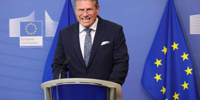 Maros Sefcovic zufolge würden Zölle auf EU-Ausfuhren in die USA im Gesamtwert von rund 549 Milliarden Euro erhoben. (Archivbild) Maros Sefcovic