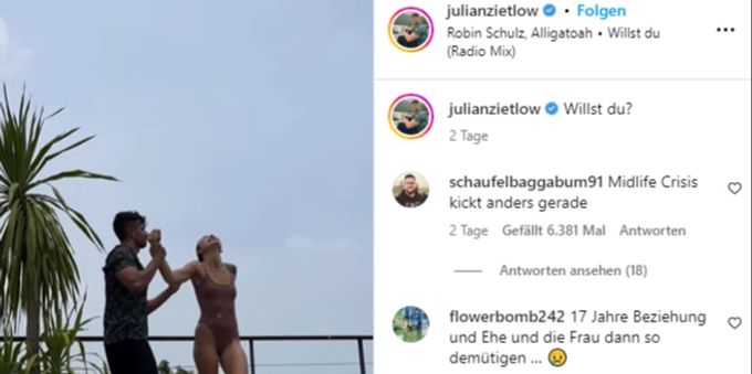 Julian Zietlow tanzt mit einer unbekannten Dame in seinem neuen Instagram-Video. Julian Zietlow video