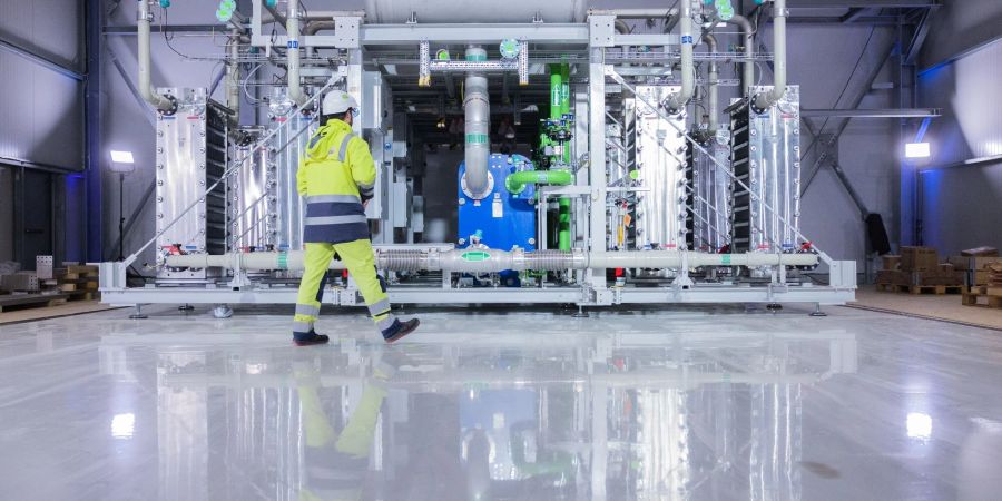 Ein Elektrolyseur für die Herstellung von grünem Wasserstoff bei Air Liquide in Oberhausen.