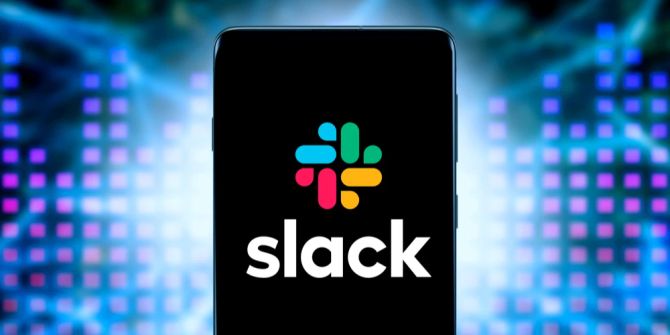 Smartphone Logo Slack neonleuchtender Hintergrund