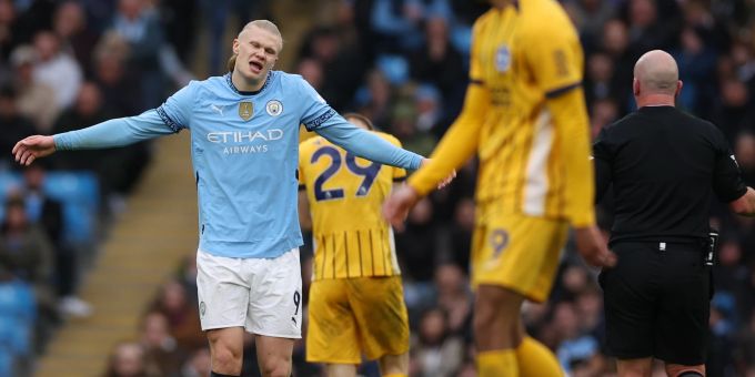 Erling Haaland bleibt mit Manchester City im Formtief. Manchester City Premier League