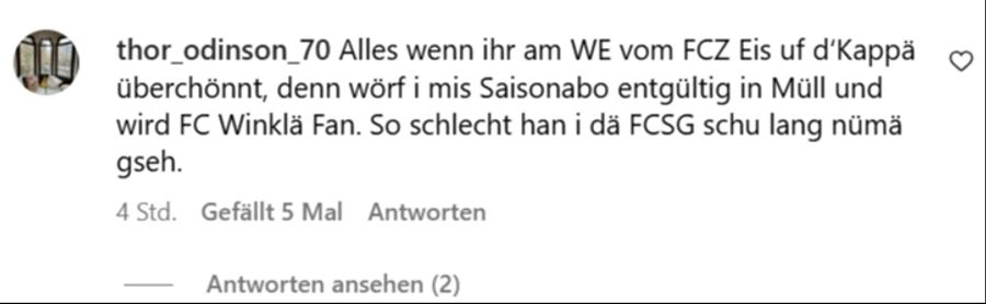 Die Fans des FC St.Gallen bekunden ihren Unmut im Netz.