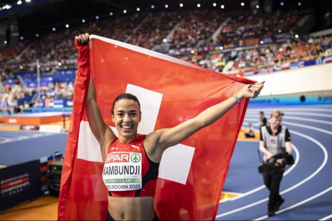 Ditaji Kambundji holt Gold. Ditaji Kambundji