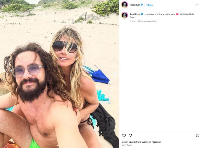 Tom Kaulitz und Heidi Klum geniessen die Sonne. tom kaulitz bill heidi