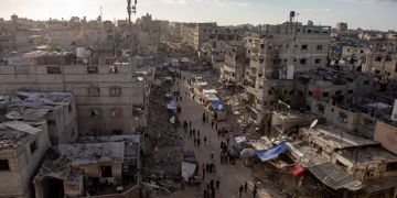 Displaced Palestinians in Khan Yunis