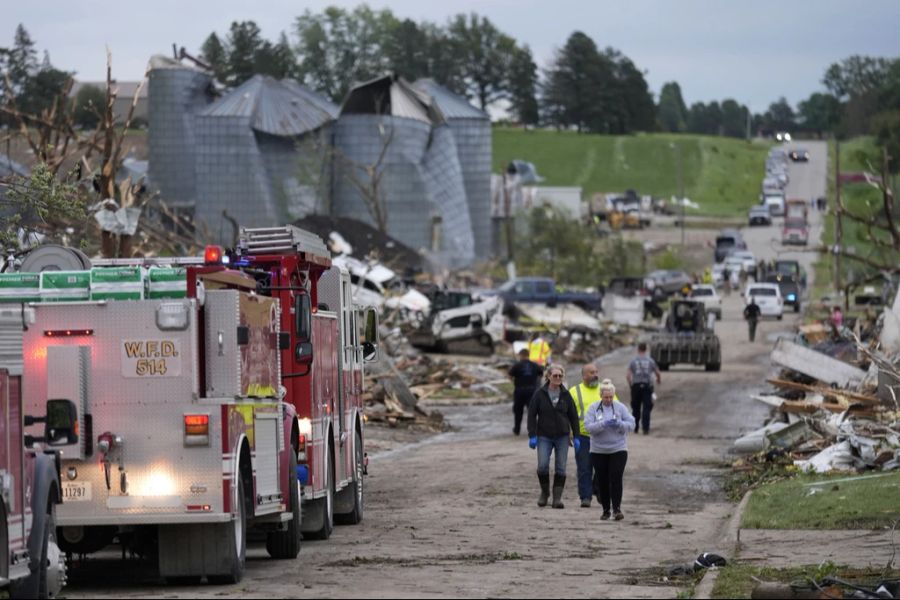 Mehrere Tornados zogen direkt durch die Kleinstadt Greenfield im US-Bundesstaat Iowa.