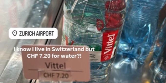 «Wo führt das hin?» - Wasser am Flughafen Zürich kostet 7.20 Franken