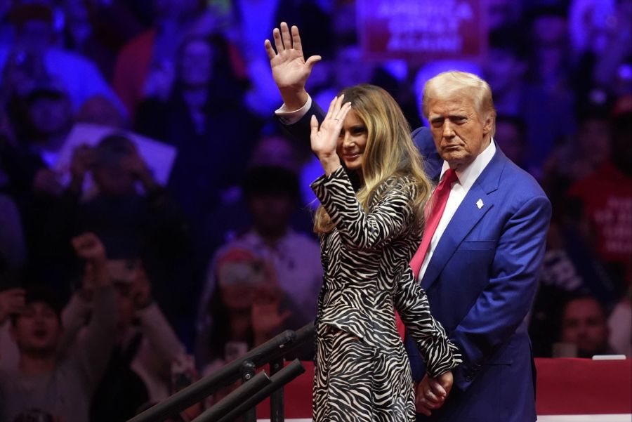 Melania Trump zeigte sich in New York zu einem seltenen Wahlkampfauftritt.