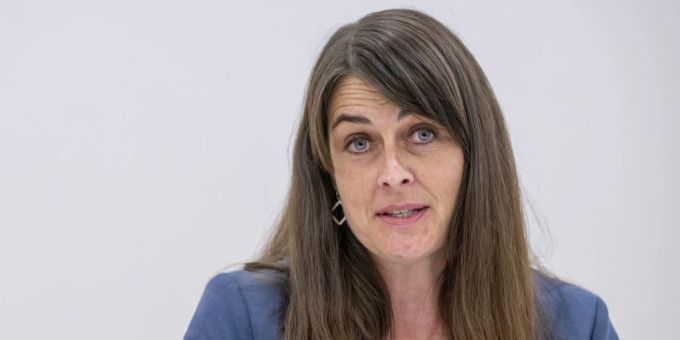 Die Basler Regierungsrätin Stephanie Eymann anlässlich einer Medienkonferenz. Regierungsrätin Stephanie Eymann