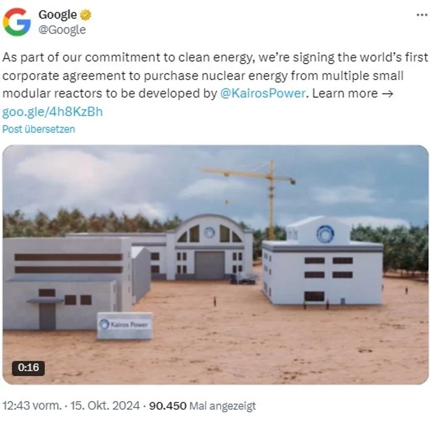 Google Atomstrom Tweet