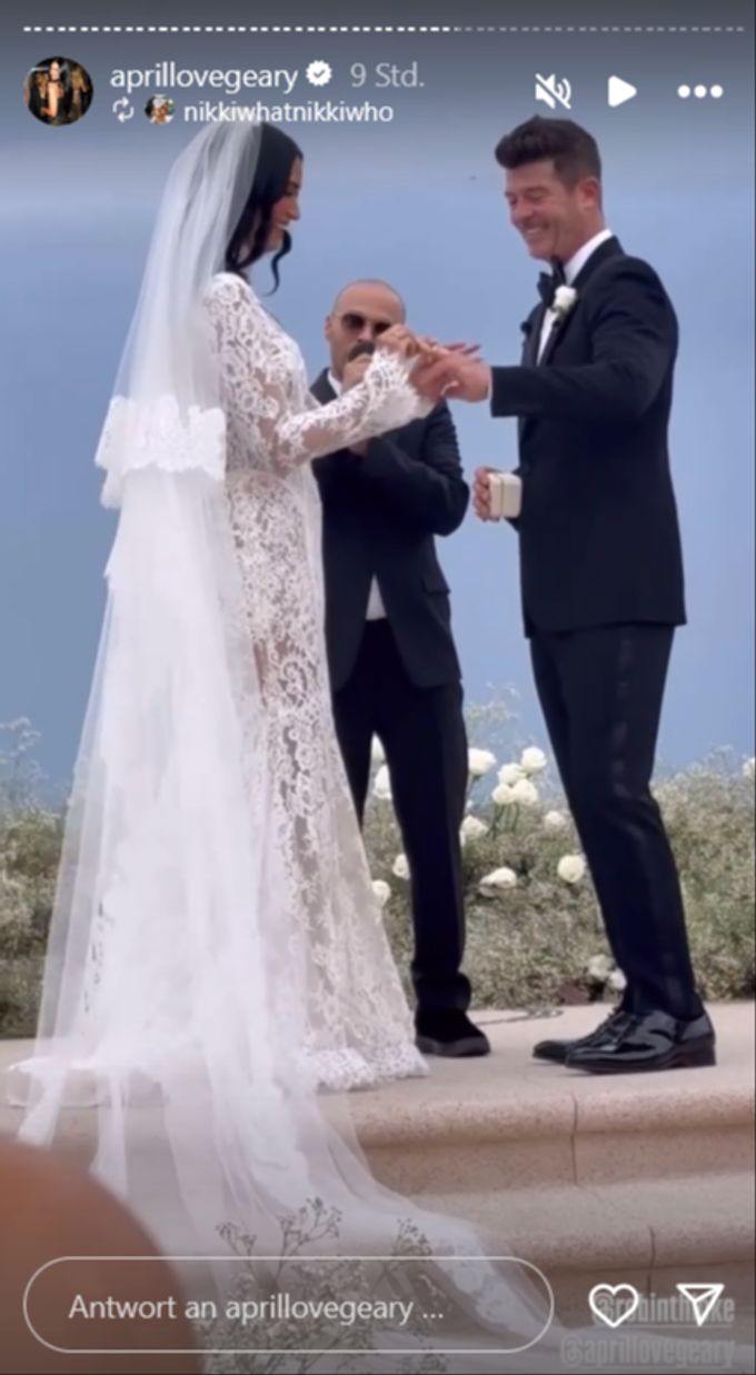 Nach zehn Jahren Beziehung gaben sich Robin Thicke und April Love Geary nun das Ja-Wort. robin thicke april love geary