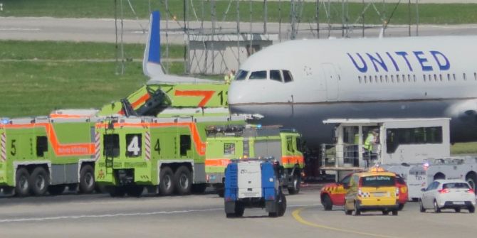zürich flugzeug reifenpanne