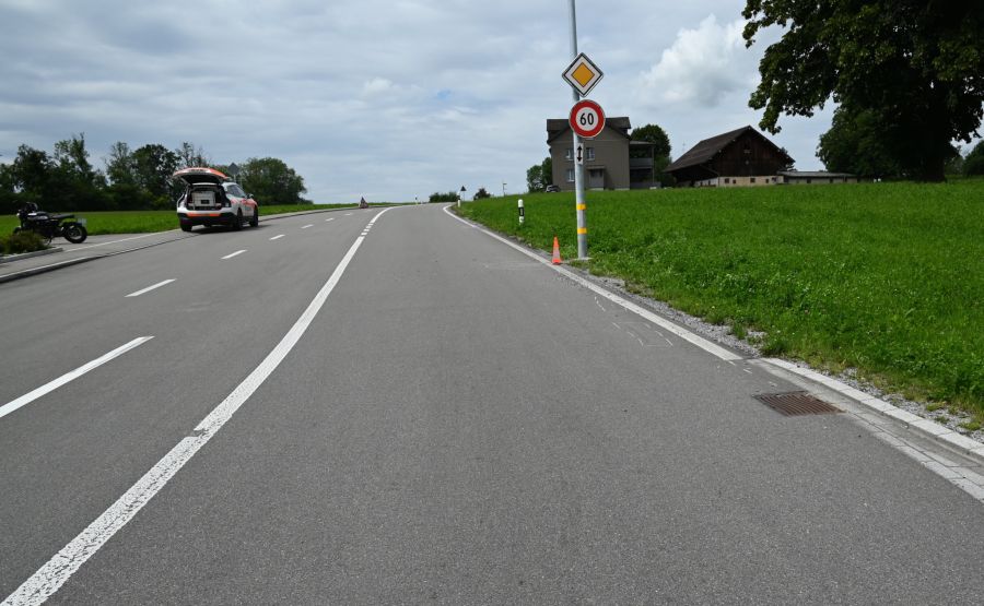 Unfallstelle in Zuzwil