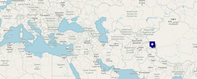Sowohl Indien als auch Pakistan erheben Ansprüche auf die gesamte Region Kaschmir. Karte Indien Pakistan Kaschmir